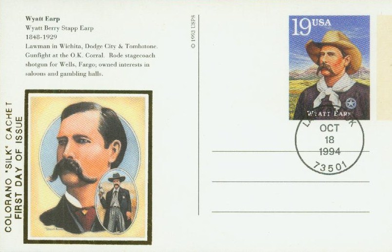 U.S. #UX187 â€“ Earp First Day Postal Card.