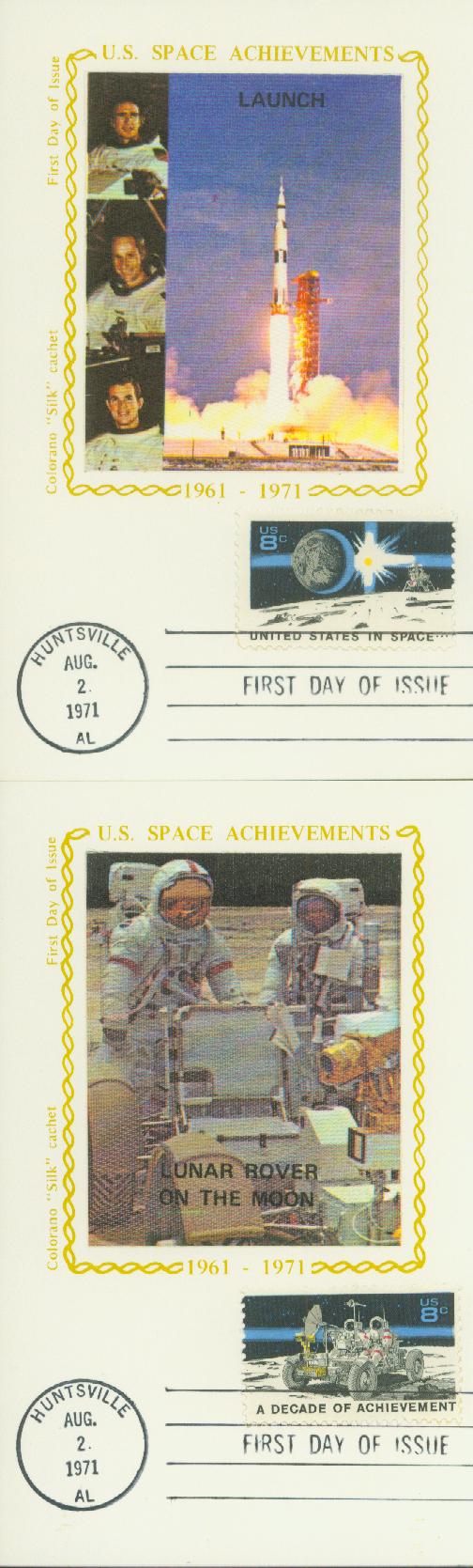 Set of 2 Colorano Silk Cachet First Day Covers.  