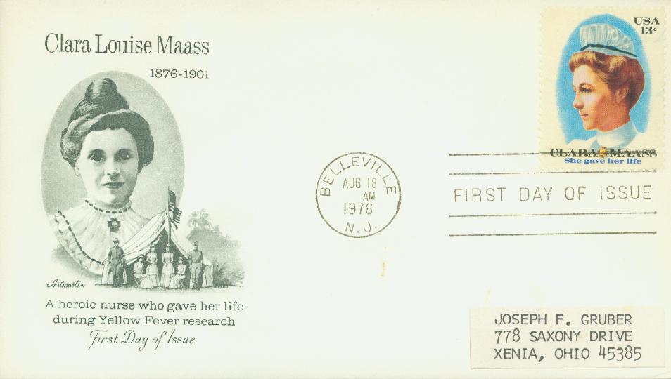 1699 - 1976 13c Clara Maass - Mystic Stamp Company