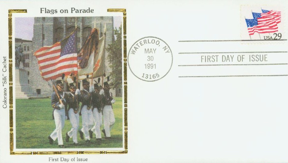 1991 29¢ Flags on Parade Colorano Silk Cachet First Day Cover