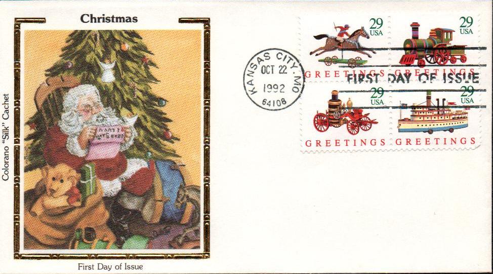 2711-14 - 1992 29c Contemporary Christmas: Toys - Mystic Stamp Company