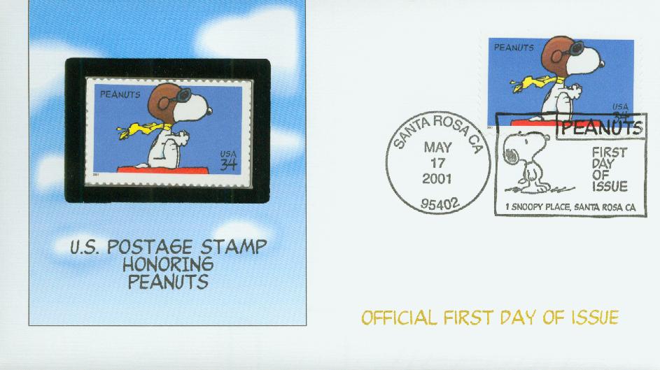 U.S. #3507 FDC – 2001 Peanuts First Day Cover.