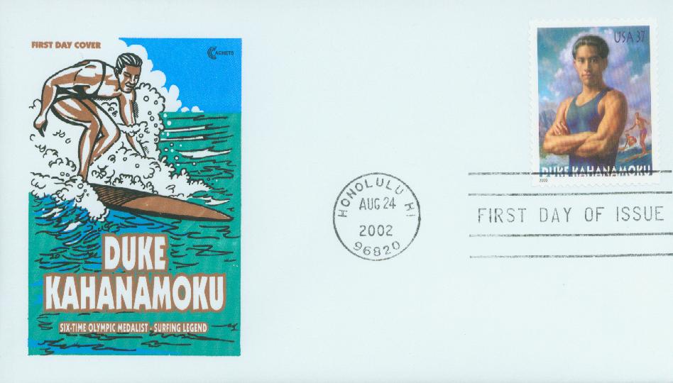 2002 37¢ Duke Kahanamoku Classic First Day Cover