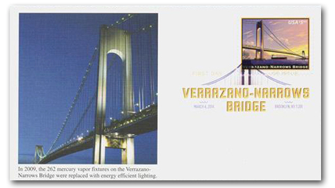 U.S. #4872 FDC – 2014 Verrazano Bridge First Day Cover.