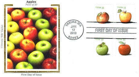 U.S. #4727-30 – 2013 Apples Silk First Day Cover.