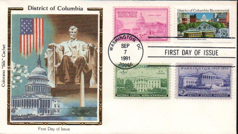 2561 - 1991 29c District of Columbia Bicentennial - Mystic Stamp Company