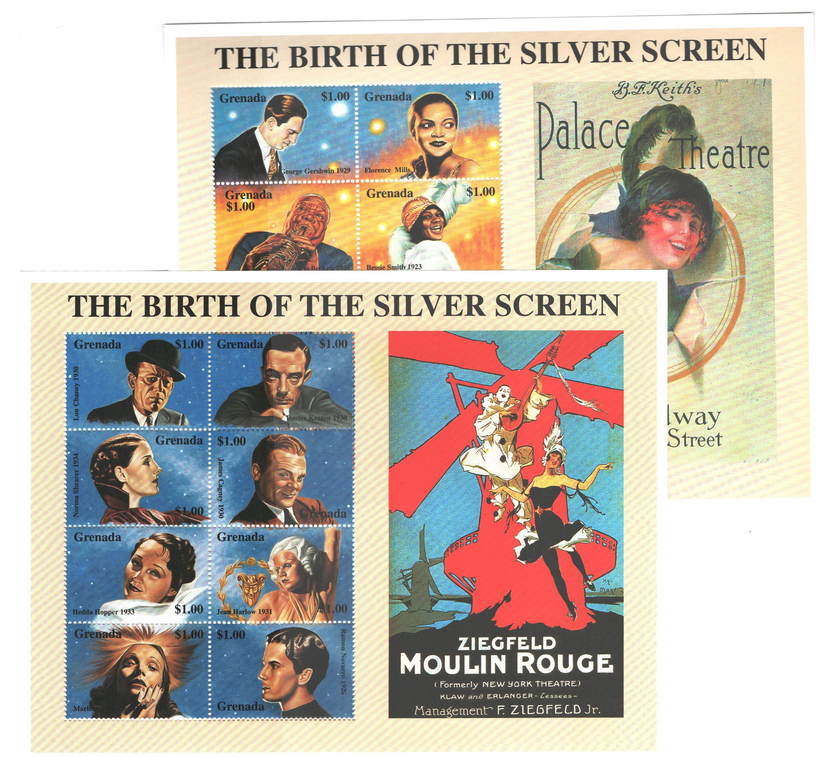 1999 Grenada Birth of the Silver Screen stamps