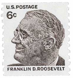 1968 6¢ Prominent Americans: Franklin D. Roosevelt, perf 10 vertical