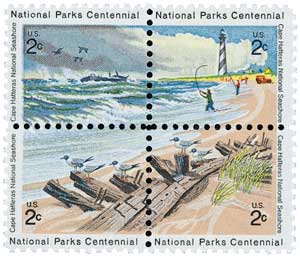 1972 2Â¢ Cape Hatteras National Seashore stamps