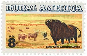 1973 8¢ Rural America: Angus Cattle stamp