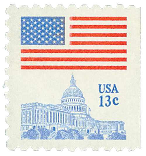 1977 13¢ Flag Over Capitol stamp