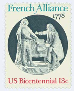 U.S. #1753 was issued for the 200th anniversary of the ratification of the 1778 Treaty of Alliance with France.