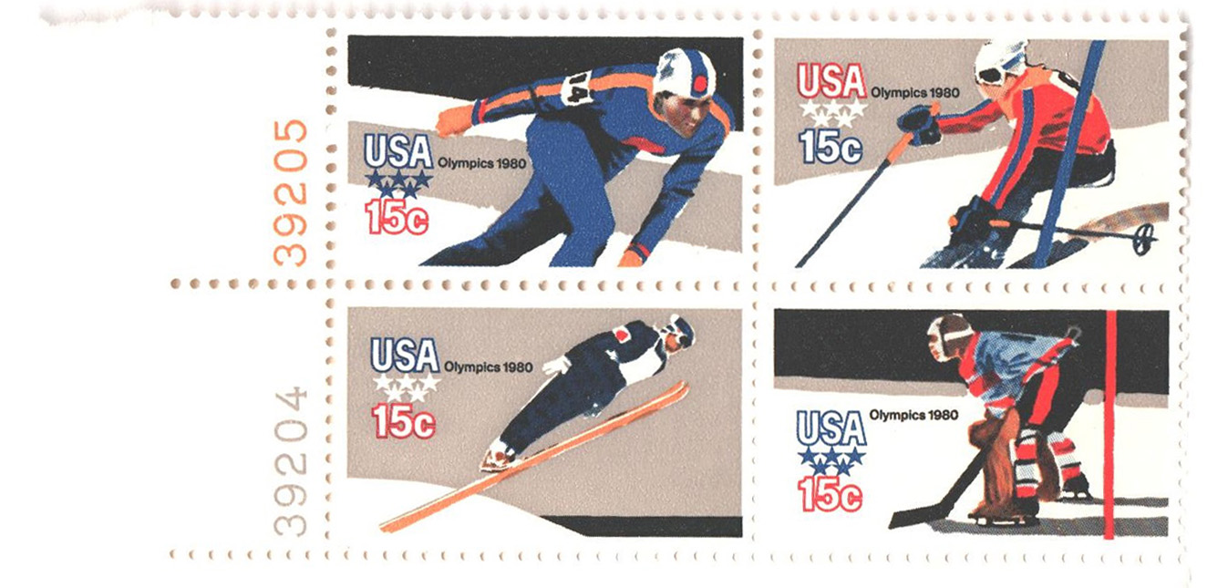 1980 15Â¢ Winter Olympics, perf 11