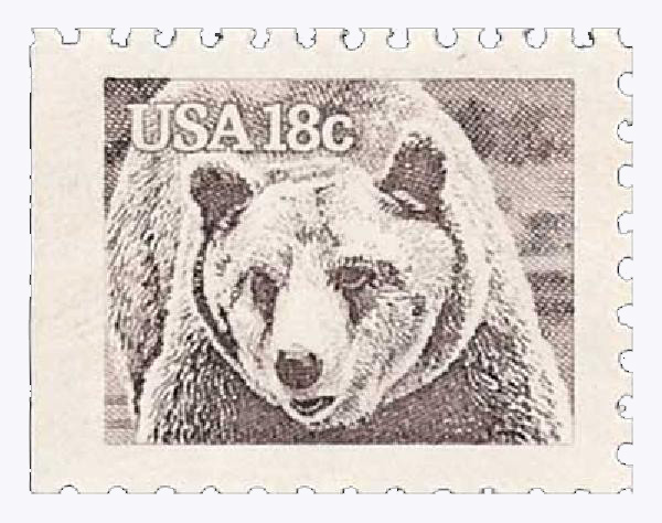 1981 18¢ Brown Bear stamp