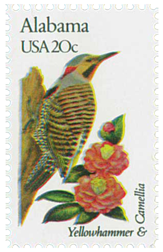 1982 20¢ State Birds and Flowers: Alabama stamp