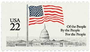 1985 22Â¢ Flag over Capitol stamp
