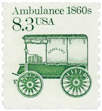 1985 8.3¢ Transportation Series: Ambulance, 1860s stamp