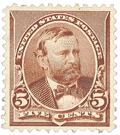 1890 5¢ U S Grant, chocolate