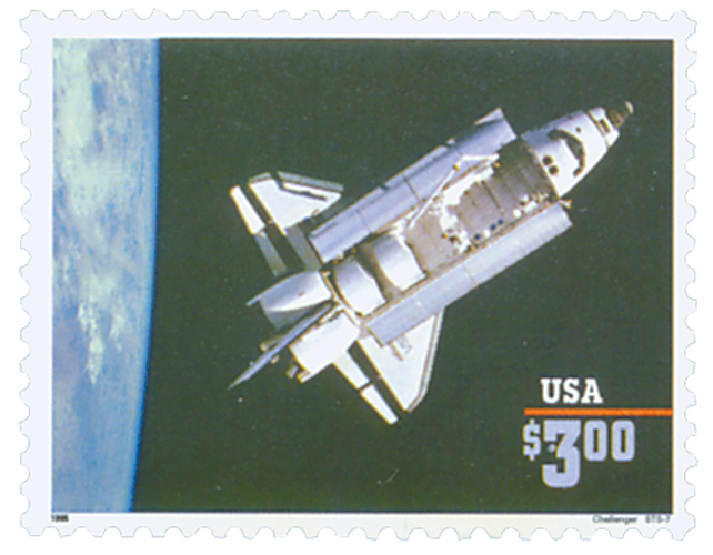 1996 $3 Space Shuttle 'Challenger', Priority Mail