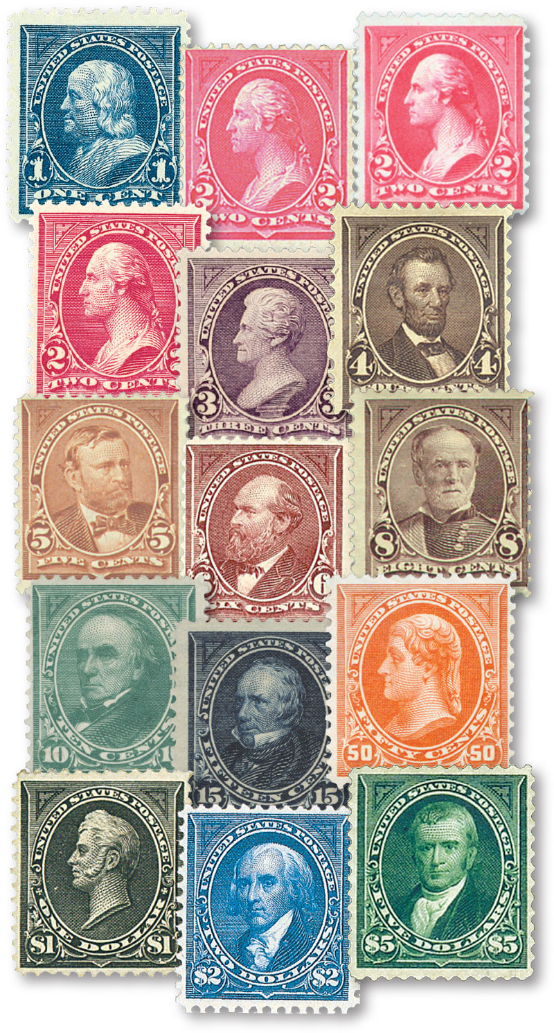 Complete set of 1895 watermarked stamps