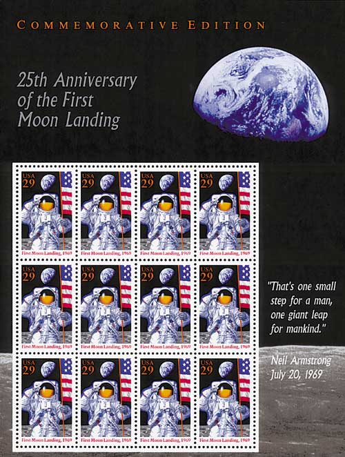 1994 29¢ Moon Landing Sheet of 12 stamps