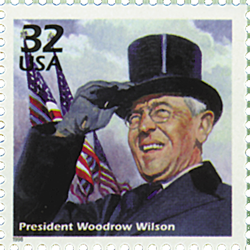 832b - $1 Woodrow 1938 Company Stamp - Wilson, Mystic watermark USIR
