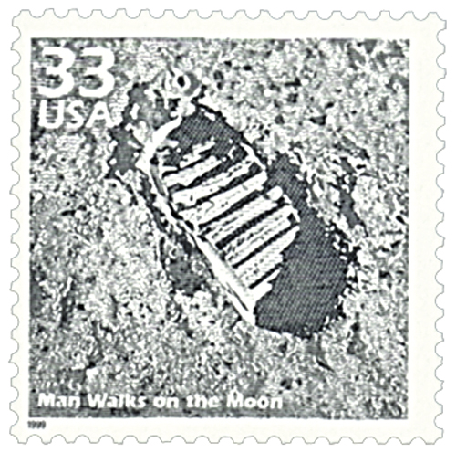 1999 33¢ Celebrate the Century - 1960s: Man Walks on Moon stamp