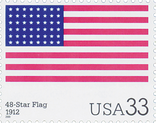 2000 33¢ The Stars and Stripes: 48-Star Flag stamp