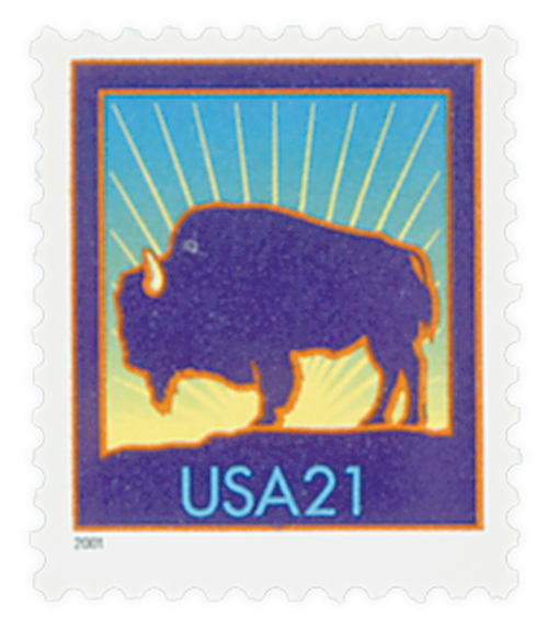 2001 21¢ Bison stamp