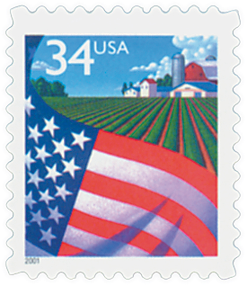 2001 Flag Over Farm stamp