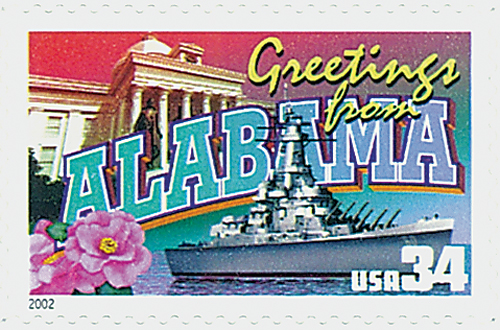 2002 34¢ Greetings From America: Alabama stamp