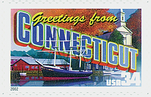 3567 - 2002 34c Greetings From America: Connecticut - Mystic Stamp