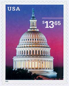  2002 $13.65 U.S. Capitol Dome, Express Mail stamp