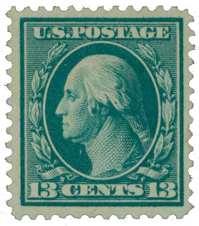 13¢ blue green Washington