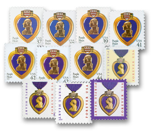 2003-19 Purple Heart, complete set of 11 stamps