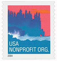 2004 5¢ Sea Coast, die cut 11 1/2 vertical stamp