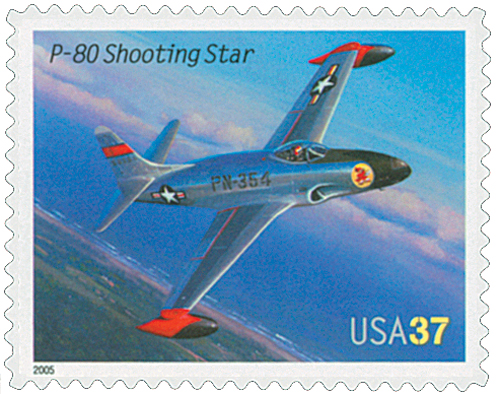 2005 37¢ Advances in Aviation: Lockheed P-80 Shooting Star