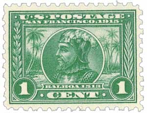 U.S. #401 was issued for the Panama-Pacific Exposition, which honored Balboaâ€™s discover as well as the construction of the Panama Canal.