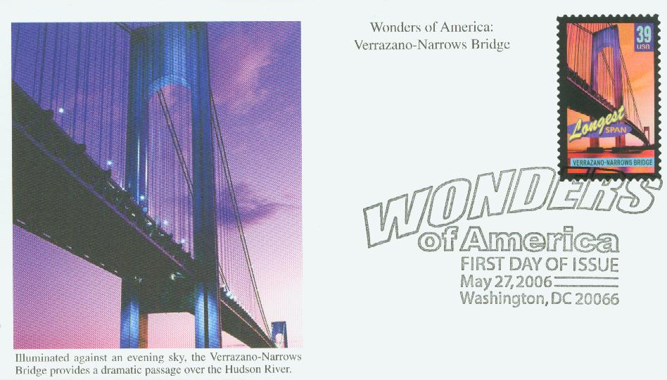 U.S. #4052 – The Verrazano Bridge was honored in the Wonders of America set. 