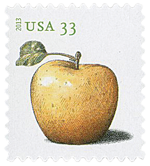 U.S. #4728 – The golden delicious is one of the varieties we have today thanks to Johnny Appleseed. 