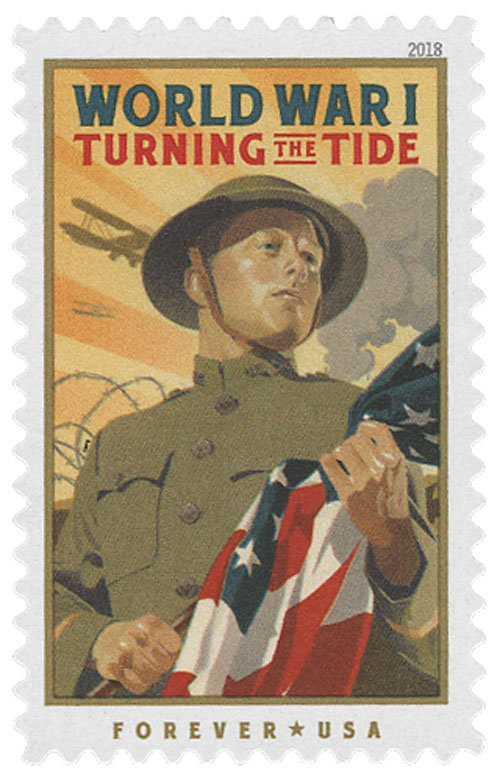 2018 50¢ World War I: Turning the Tide stamp
