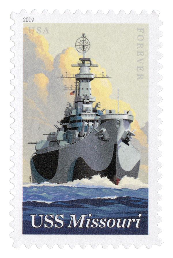 2019 55¢ USS Missouri stamp