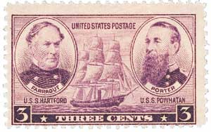1937 3¢ Army and Navy: Farragut and Porter