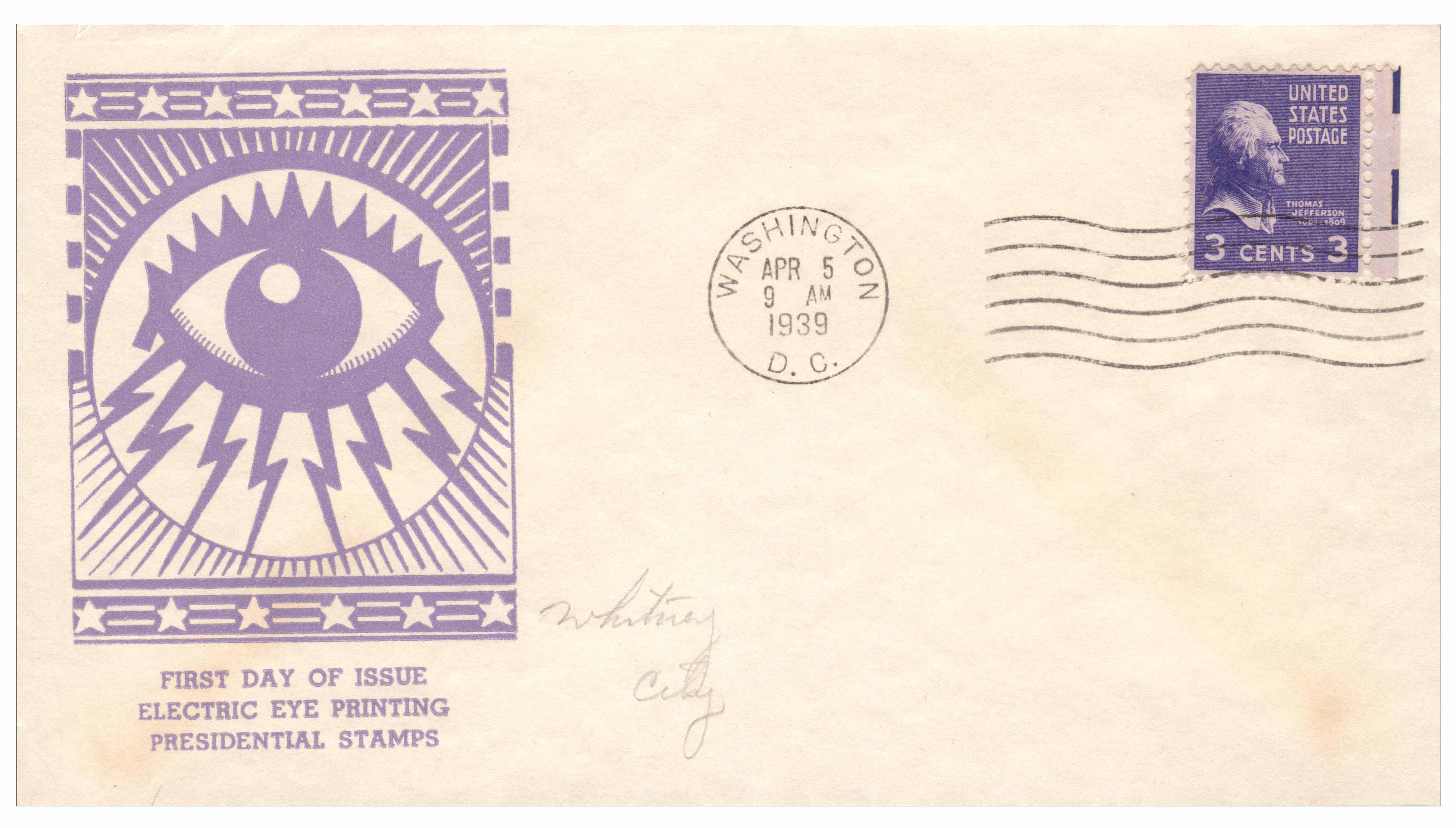 1939 Jefferson Electric Eye First Day Cover