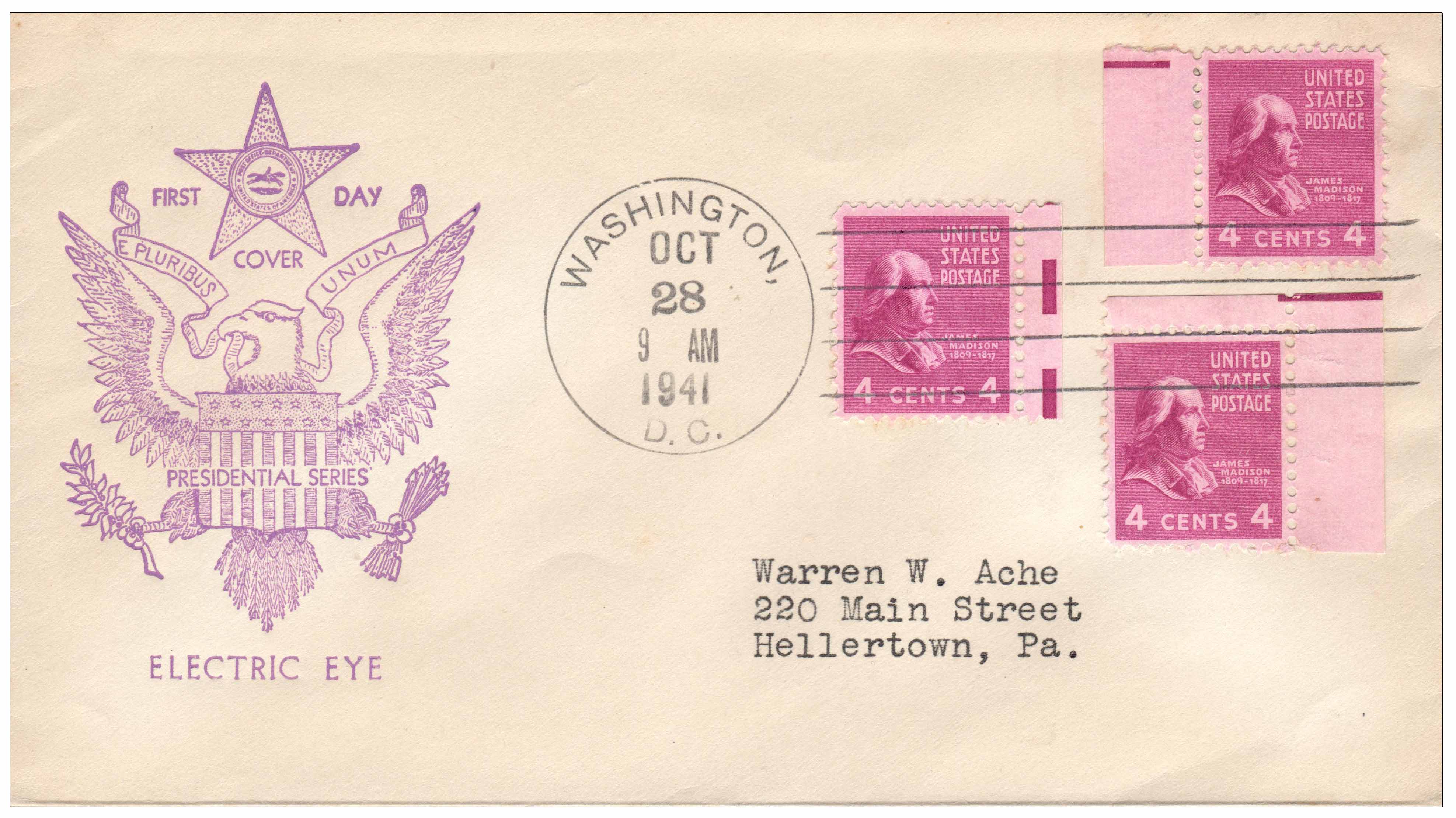  1938 Madison Electric Eye First Day Cover