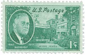 1945 1¢ Roosevelt and Hyde Park