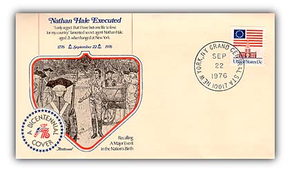 Item #93034 – Commemorative cover marking the 200th anniversary of Nathan Hale’s hanging.