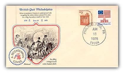 Item #93071 – Commemorative cover marking the end of British occupation of Philadelphia.