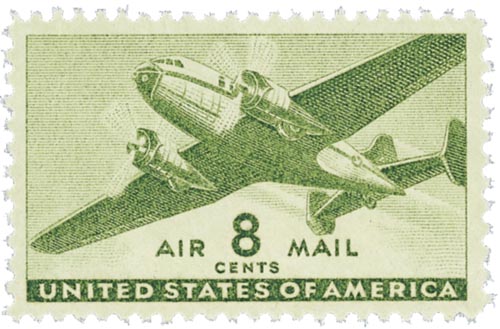1944 8¢ Twin-Motored Transport Twin-Motored Transport Plane Issue