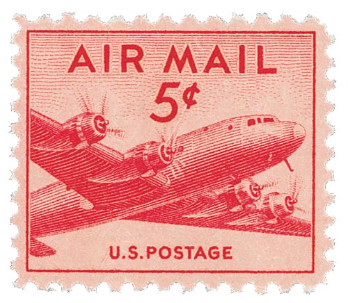 TEN 10c 50 Star Runway Airmail Stamp .. millésime Timbres-poste